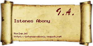 Istenes Abony névjegykártya
